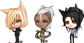 Three small page dolls.